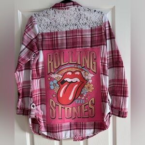 Rolling Stones Upcycled Top With Patch